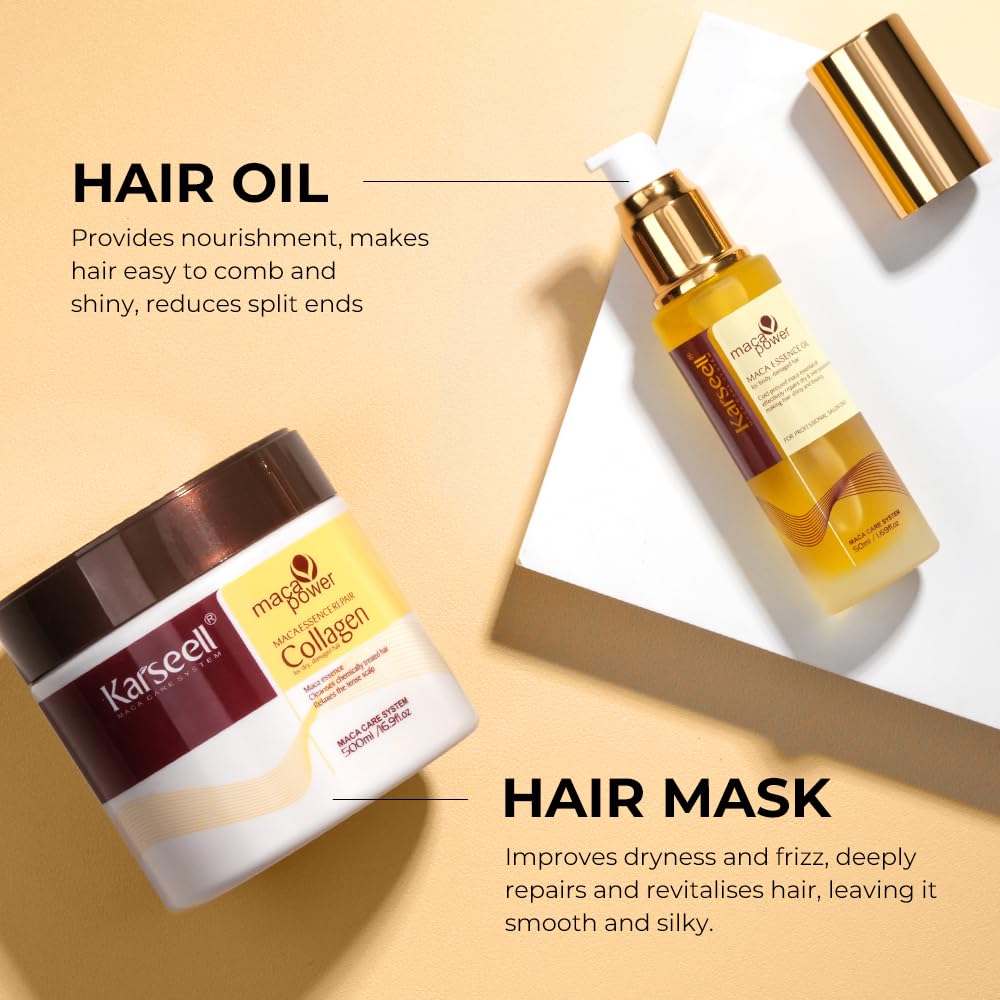 Karseell hair mask and argan oil set for dry hair repair