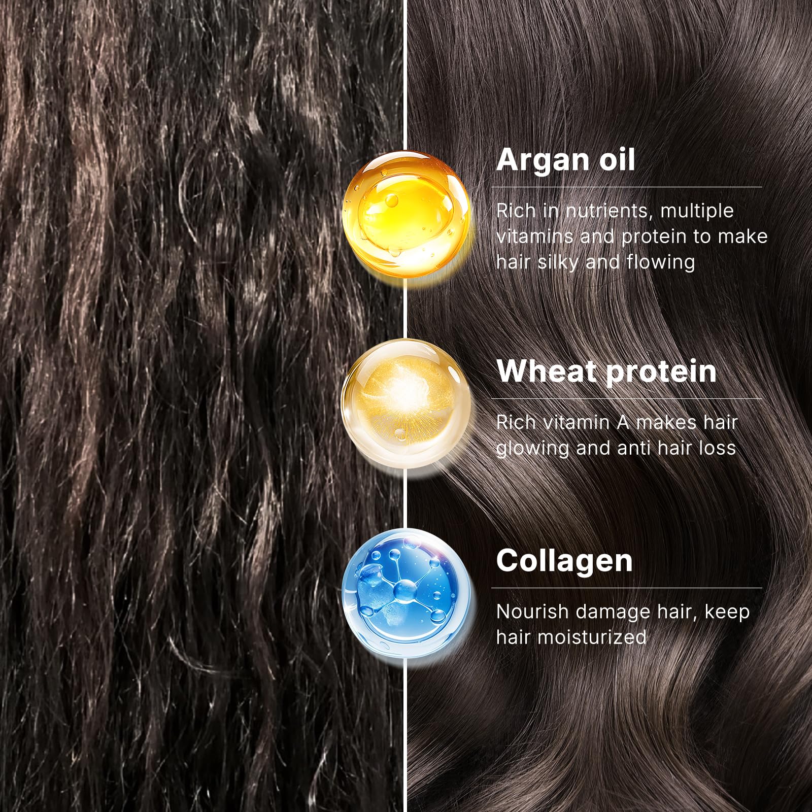 Application of Karseell collagen mask for damaged hair