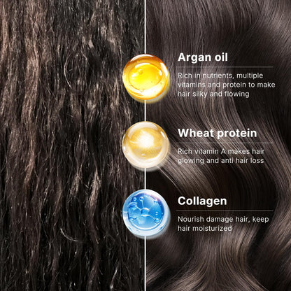Application of Karseell collagen mask for damaged hair