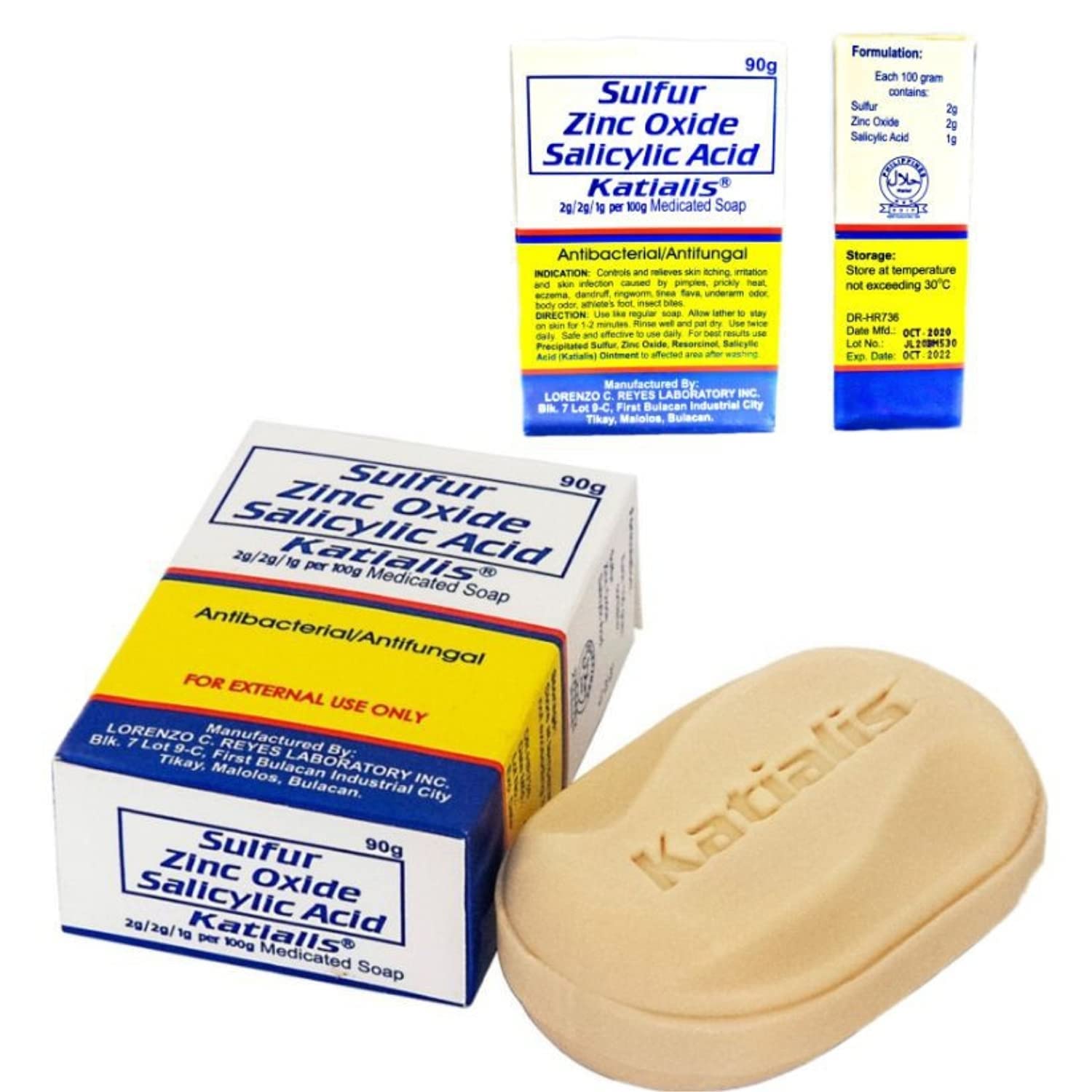 Authentic Katialis sulfur and zinc oxide soap 90 grams