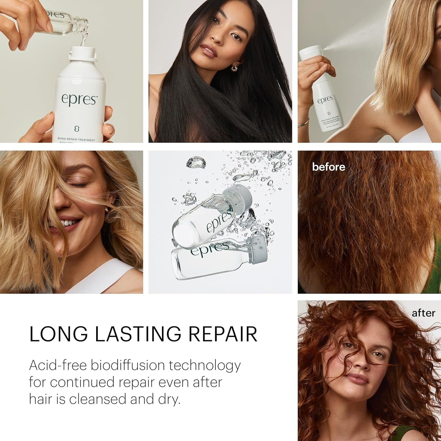 Epres shampoo and conditioner bottles for healthy hair