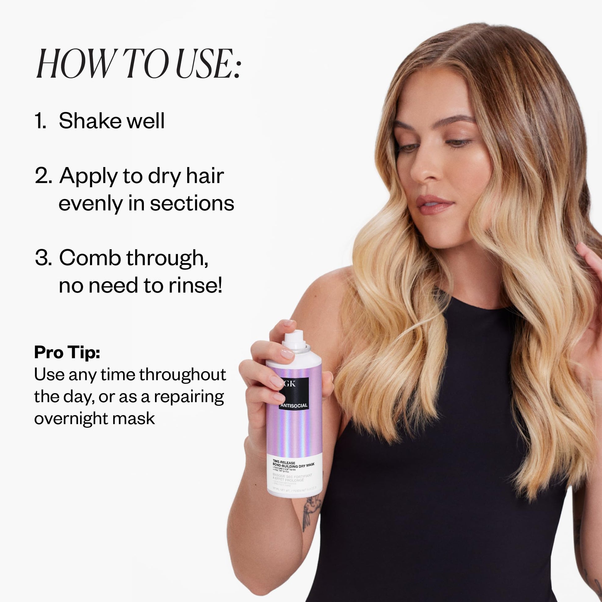 Close up of IGK Antisocial no-rinse hair treatment nozzle