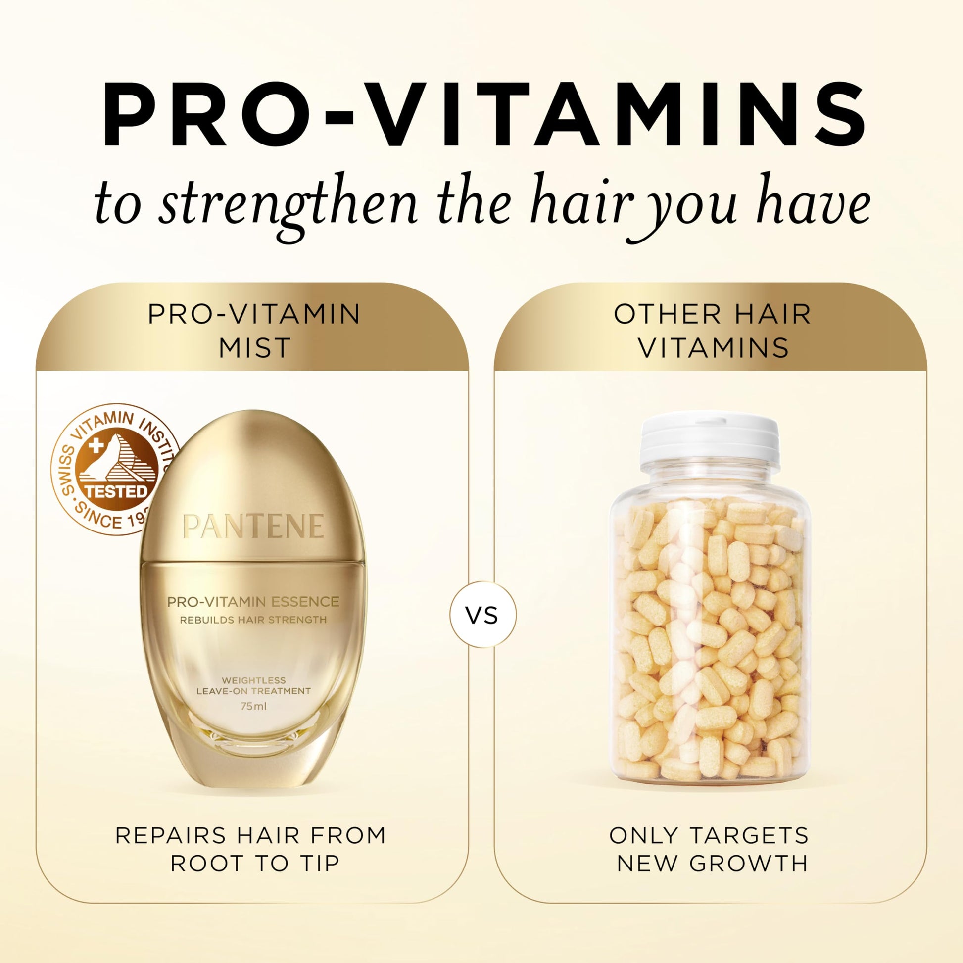 Back of bottle showing Pro-Vitamin B5 benefits