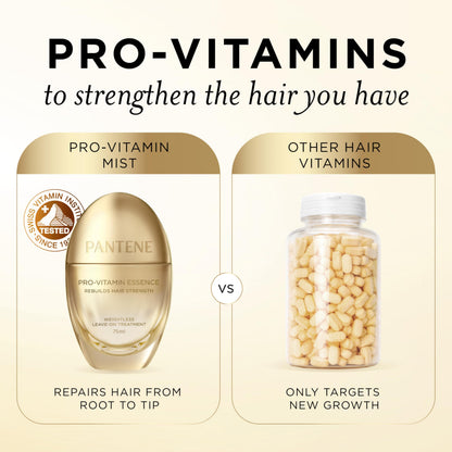Back of bottle showing Pro-Vitamin B5 benefits