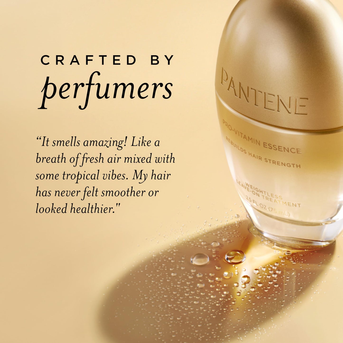 Close up of Pantene daily repair mist packaging