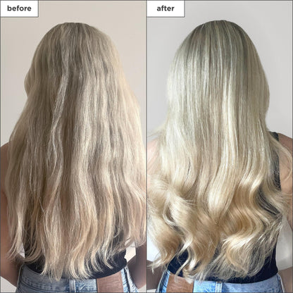 Application of Briogeo hair mask on clean hair