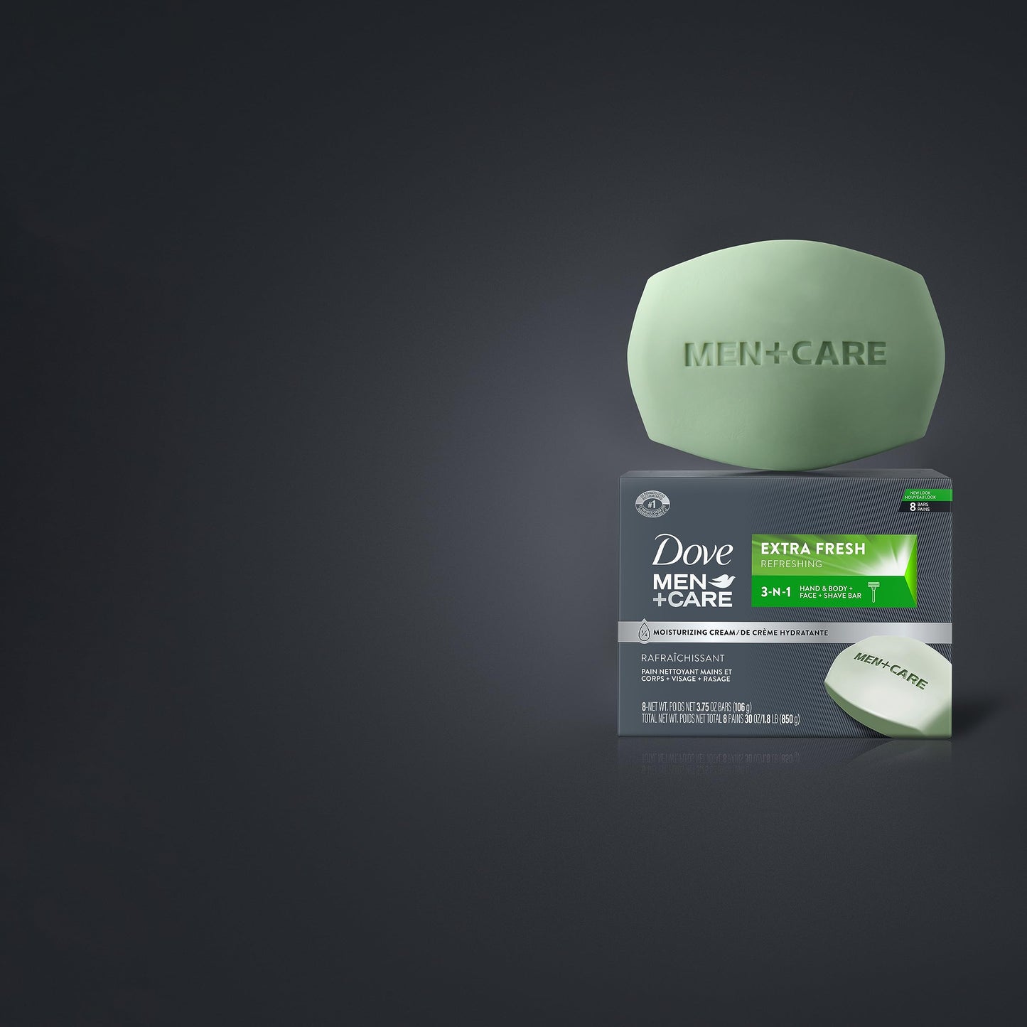 Authentic Dove Men Care moisturising cream soap pack of eight