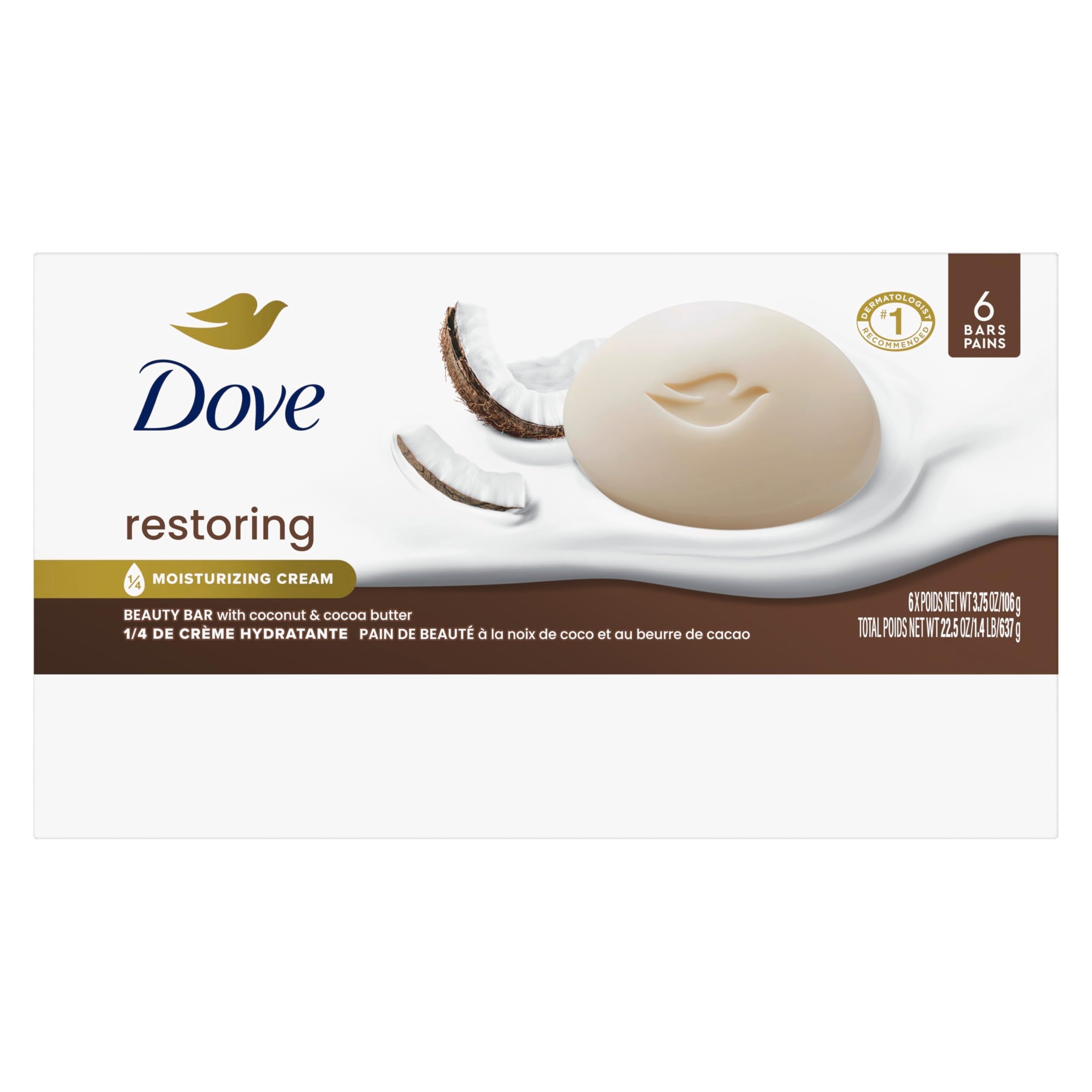 Close up of Dove Restoring Beauty Bar creamy texture