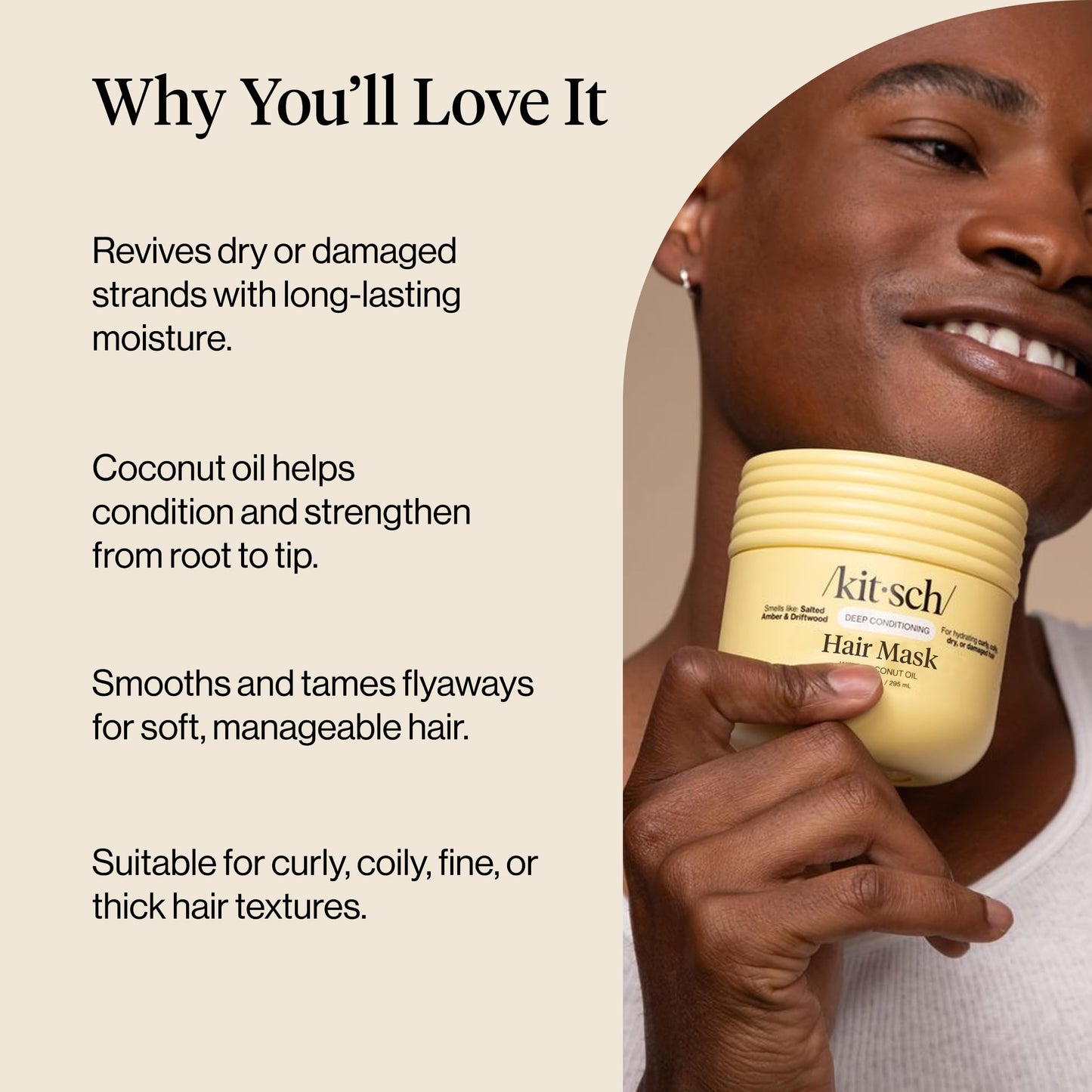 Kitsch coconut oil deep conditioning treatment packaging details