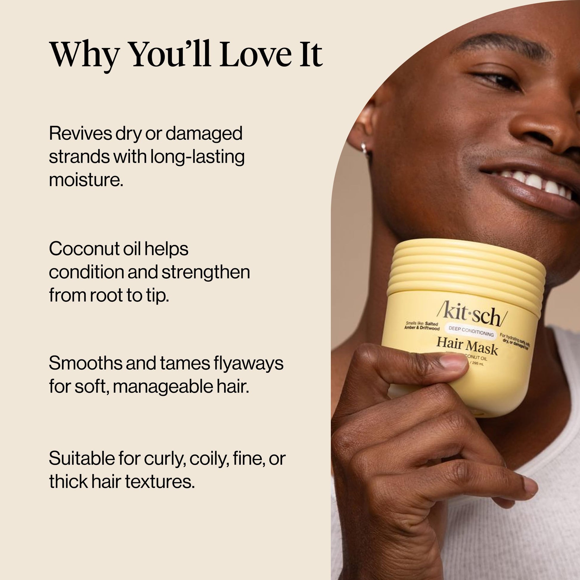 Kitsch coconut oil deep conditioning treatment packaging details