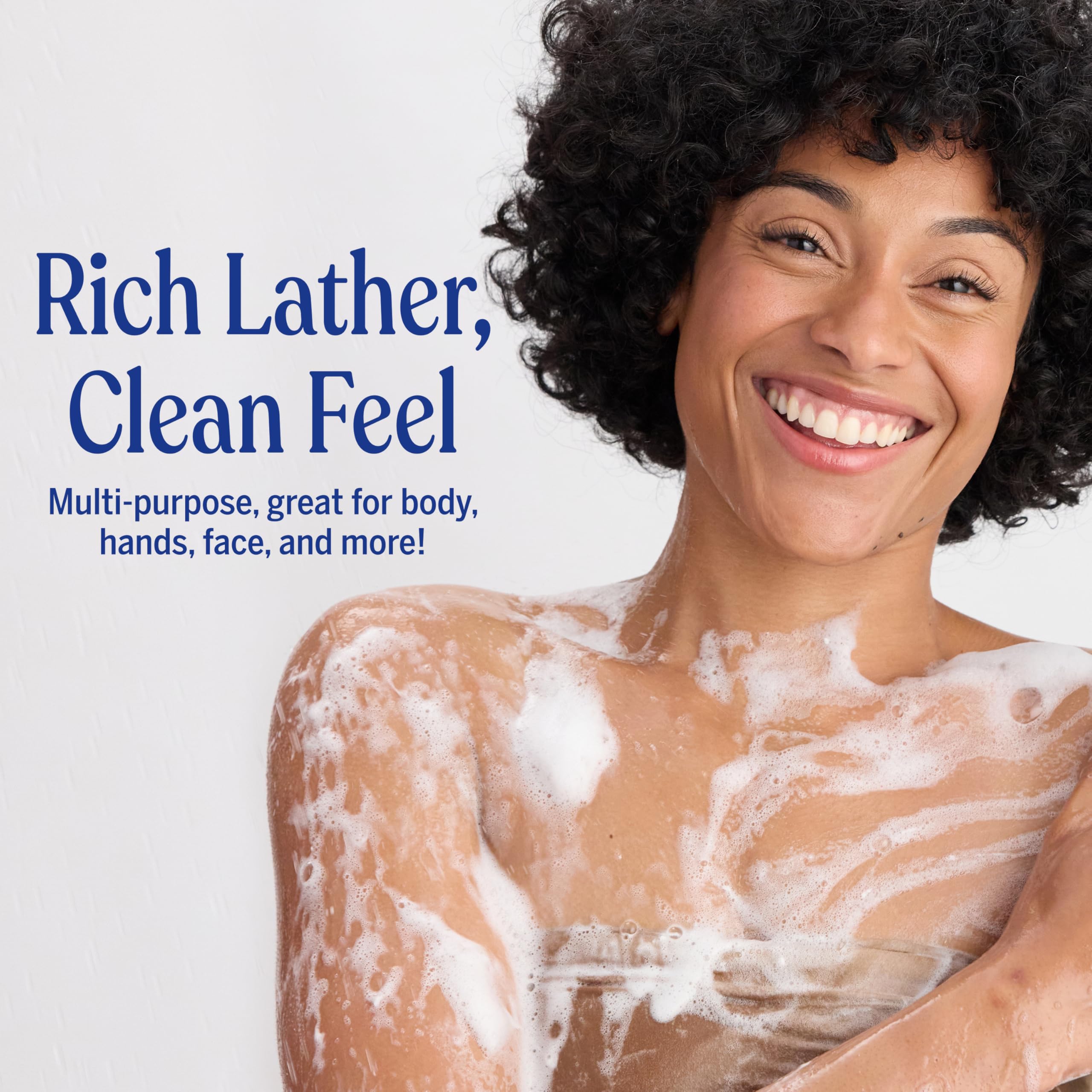 Premium imported Dr. Bronner's lavender castile soap close up of the 100 percent recycled plastic bottle