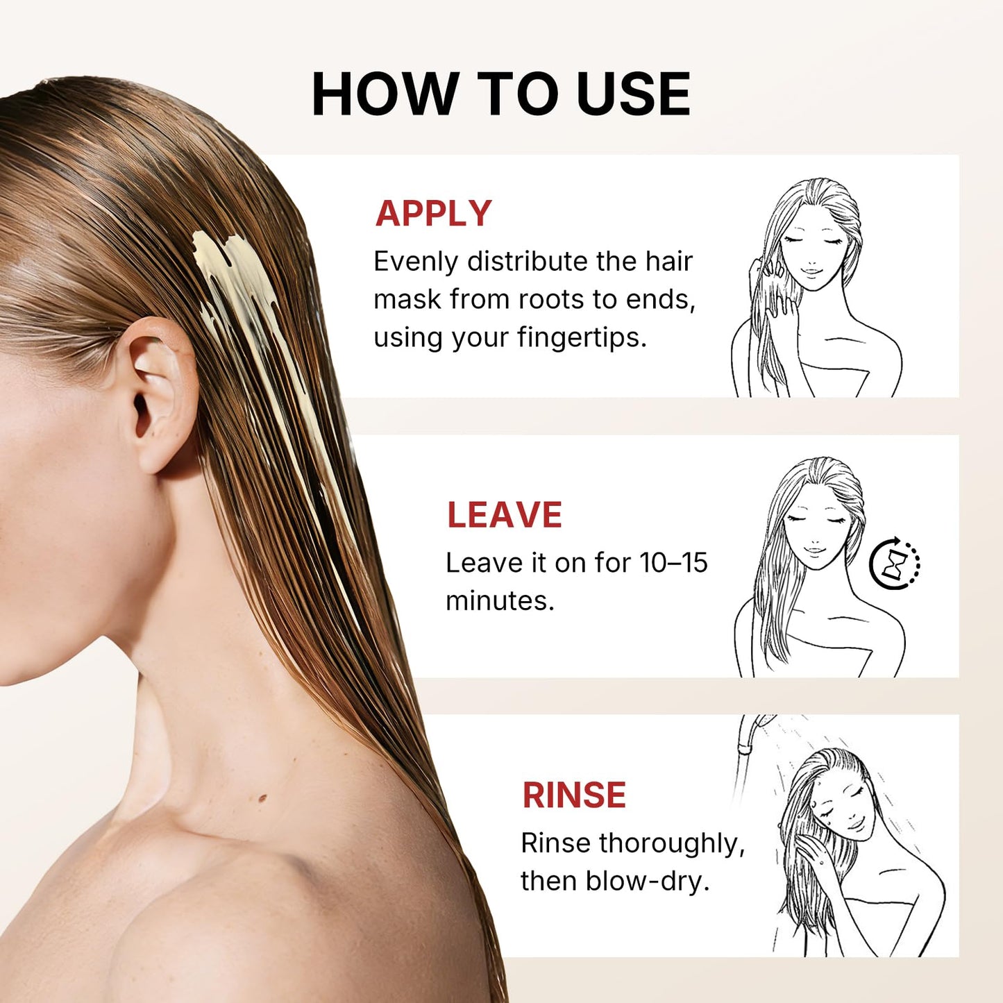 Karseell hair treatment application on damp hair