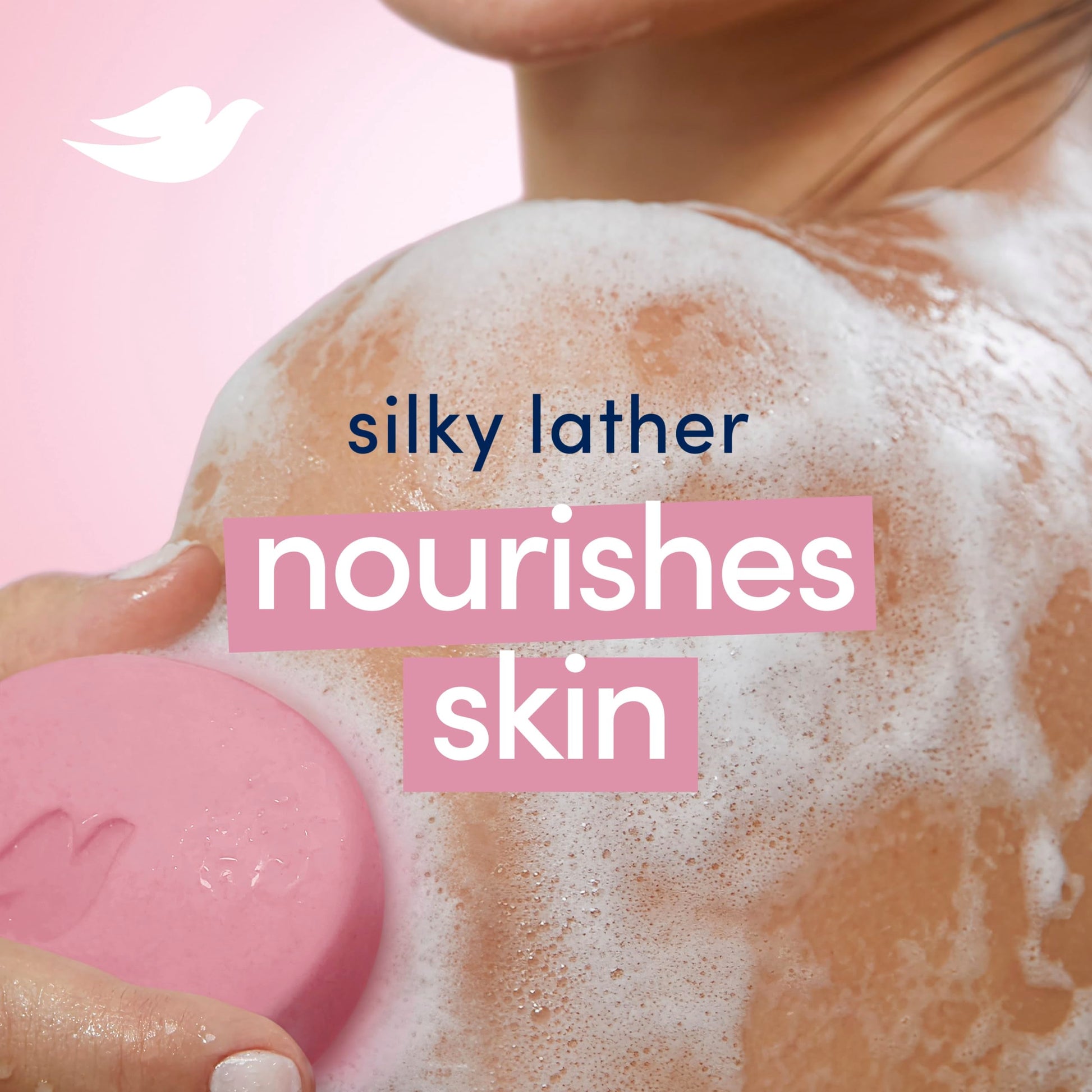Dove Pink Beauty Bar moisturizing cream benefit illustration