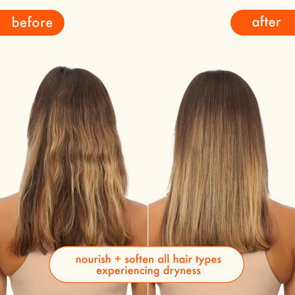 Amika hair mask application on damp hair