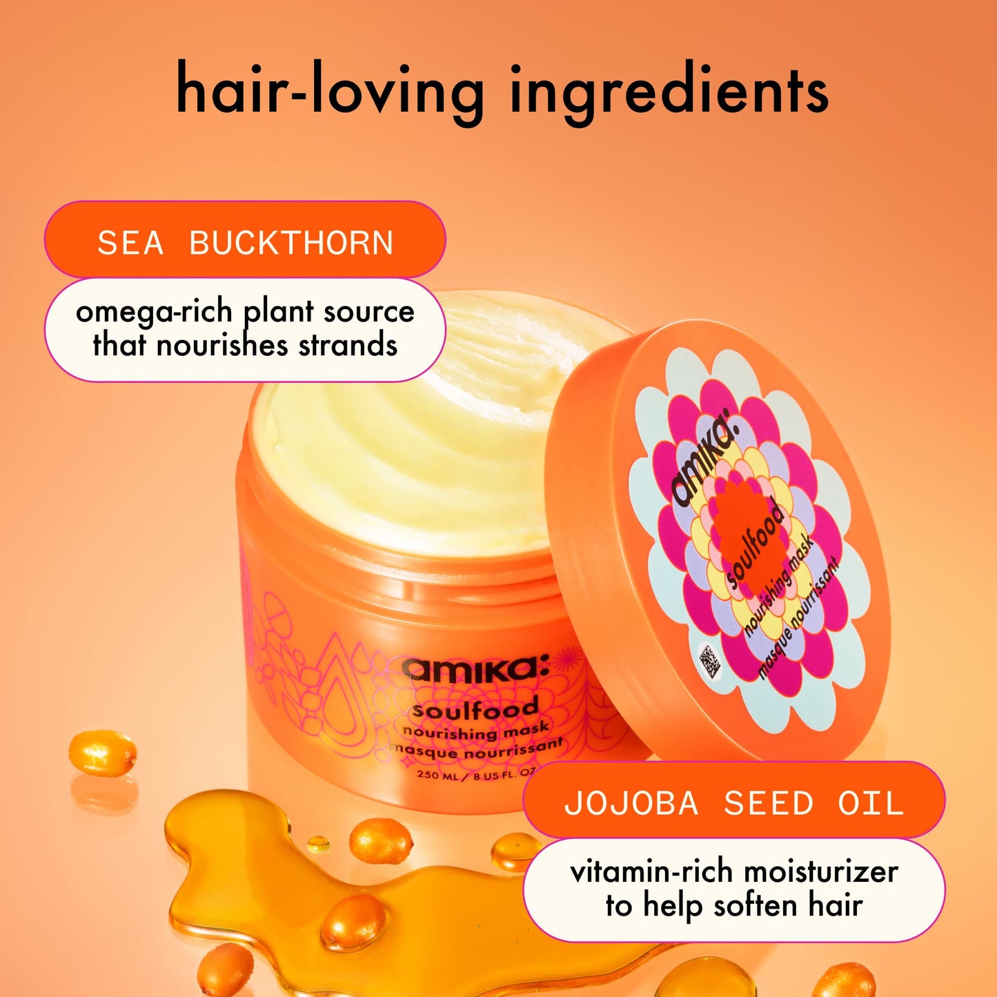 Amika Soulfood nourishing mask jar lid