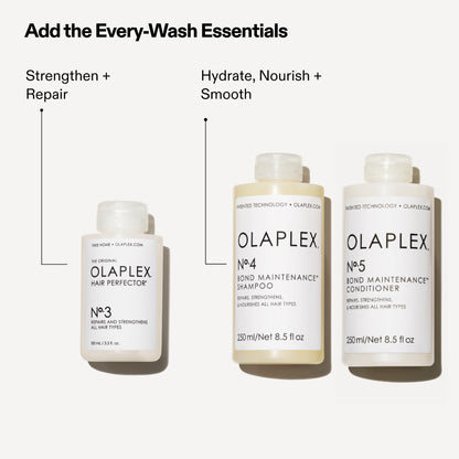 Olaplex Number 3 pre-shampoo treatment bottle in hand