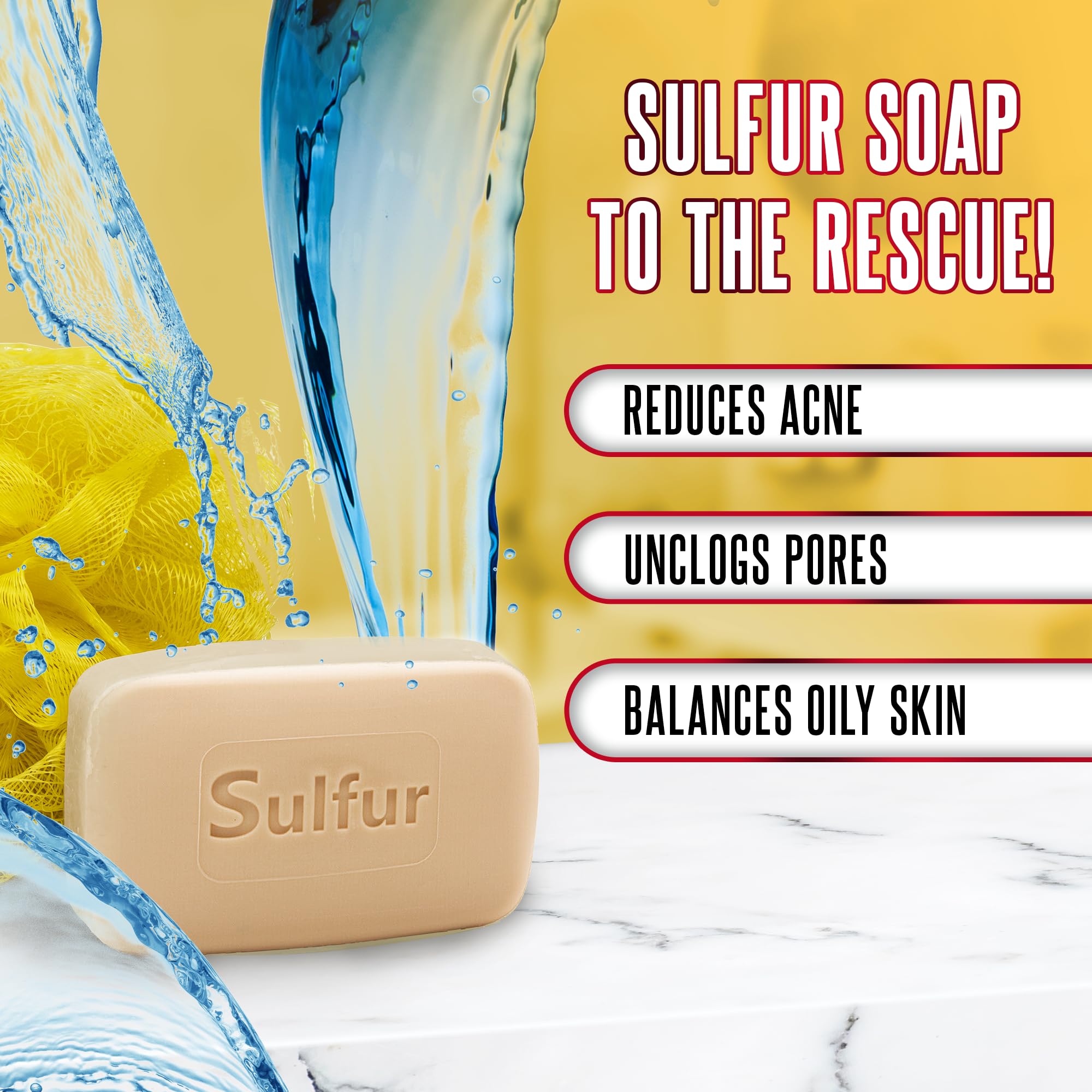 Grisi deep cleansing acne soap with ten percent sulfur ingredient details.