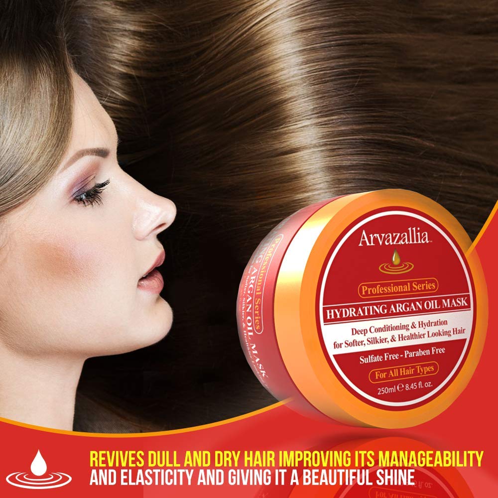 Arvazallia argan oil hair treatment container side profile