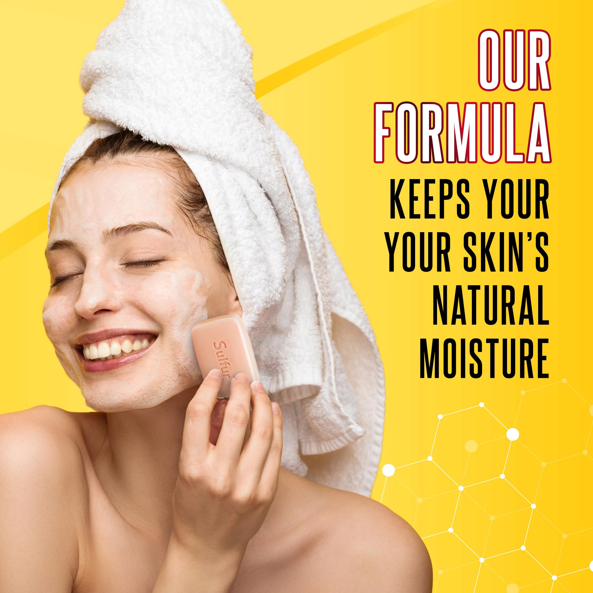 Grisi sulfur soap with lanolin formula highlighting benefits for oily skin.