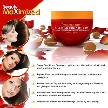 Detailed label view of Arvazallia Hydrating Argan Oil Hair Mask