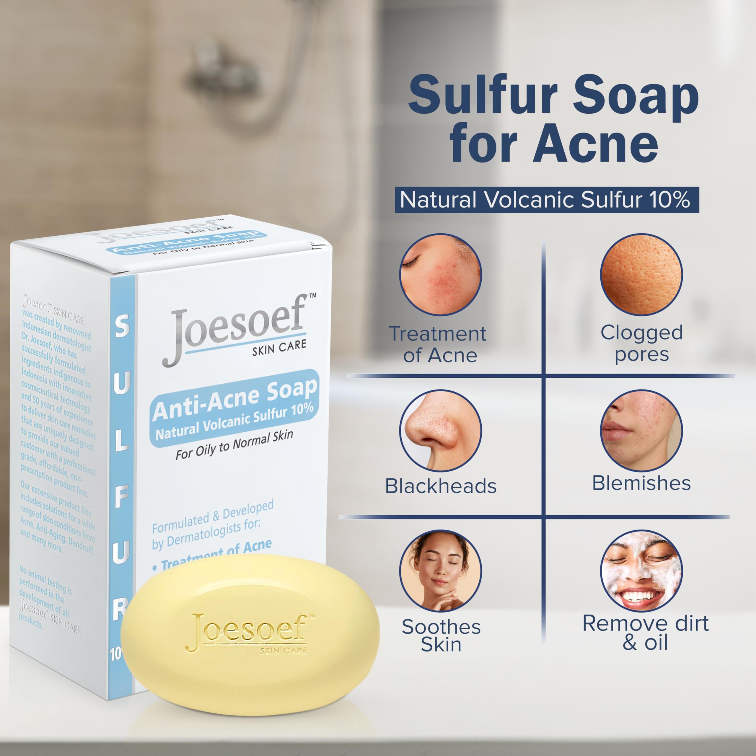 Joesoef Skin Care Sulfur Soap pharmaceutical grade label
