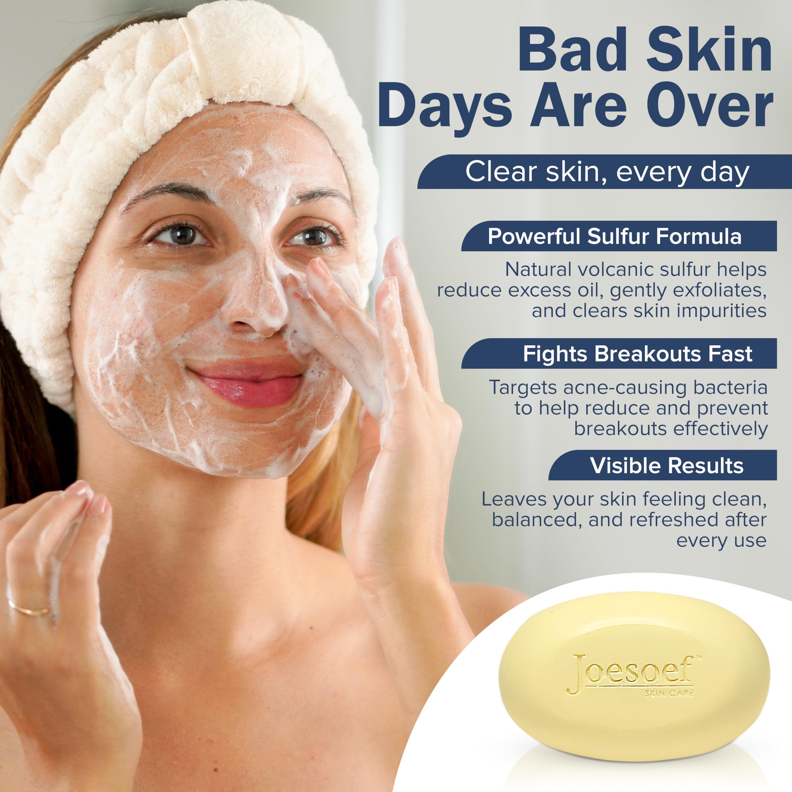 Side profile of Joesoef Skin Care acne treatment bar