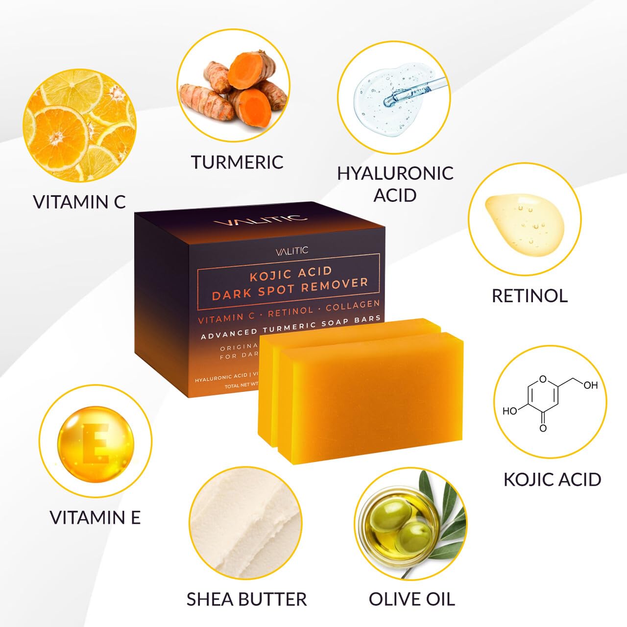 VALITIC original formula skin brightening bars for face and body dark spot removal