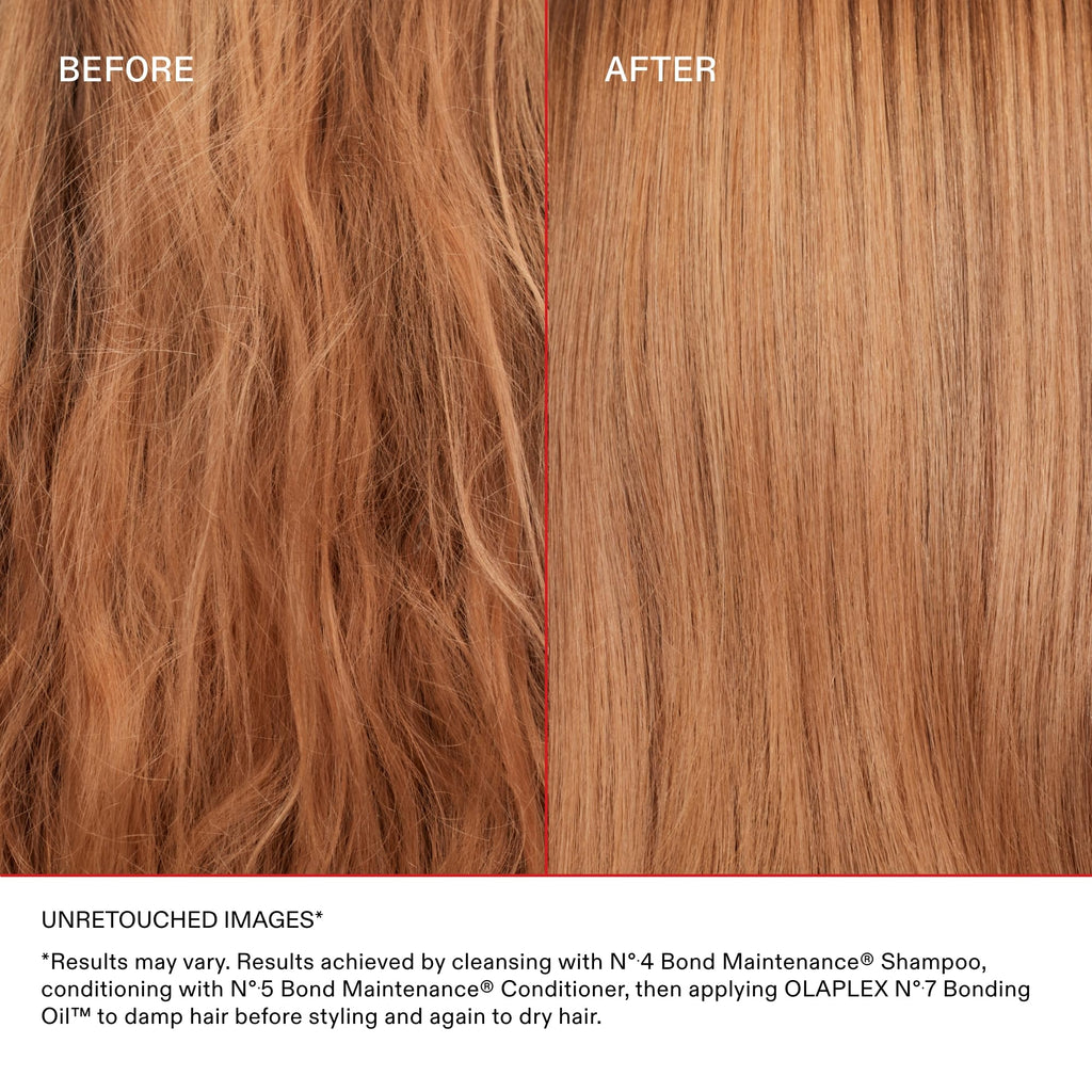 Olaplex number seven anti frizz hair serum oil back label showing ingredients list