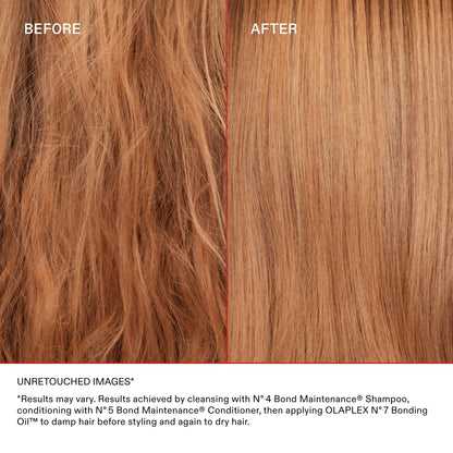 Olaplex number seven anti frizz hair serum oil back label showing ingredients list