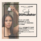 Bask And Lather Scalp Stimulator natural rosemary and mint hair oil formula packaging