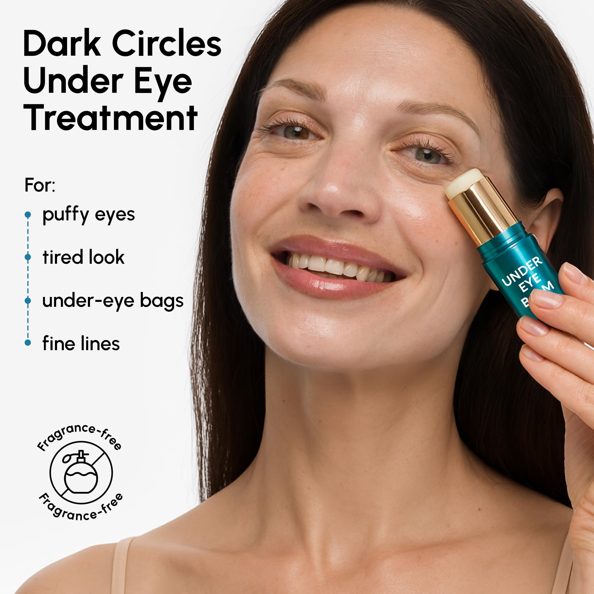 MAREE Retinol eye brightener stick unscrewed to display the smooth balm texture