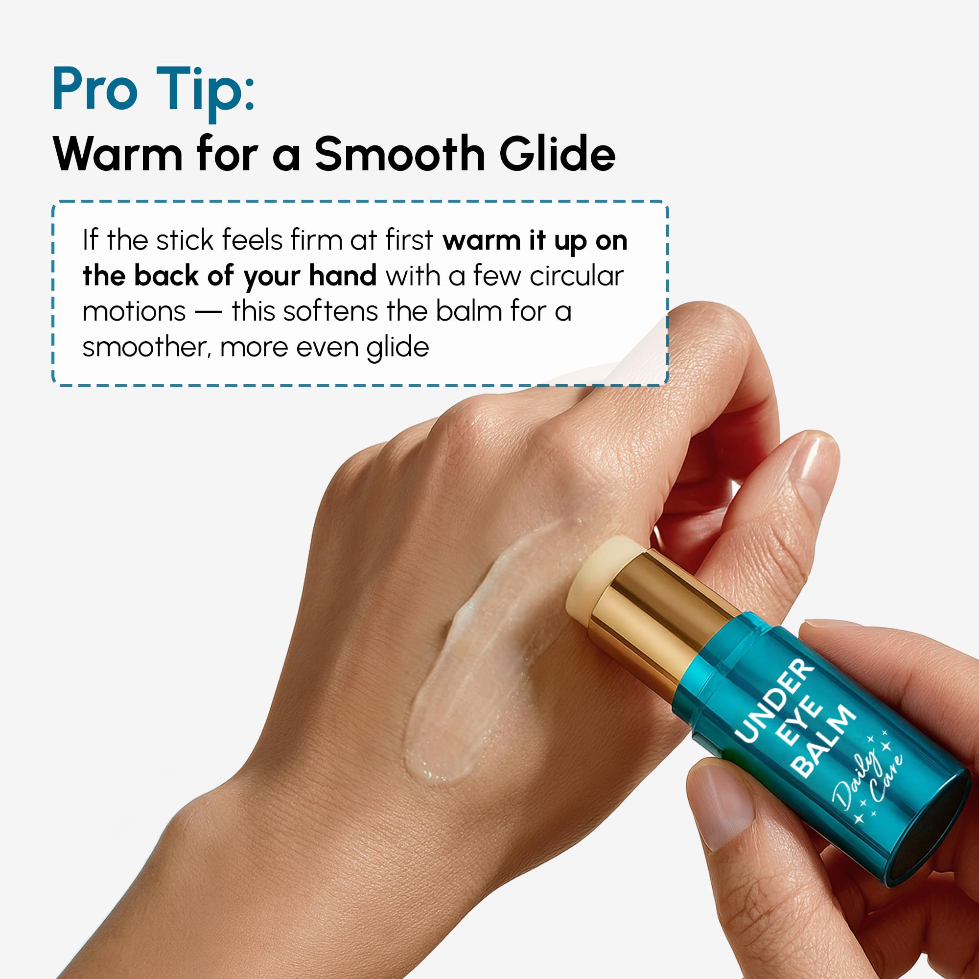 Close up of the MAREE Ceramide Complex moisturizing stick for dark circles