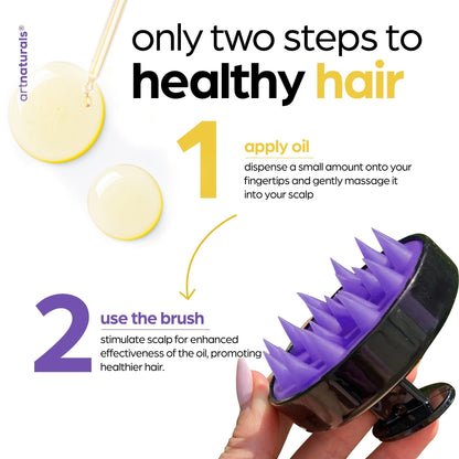 Close up of the gentle bristles on the Artnaturals silicone scalp massager tool.