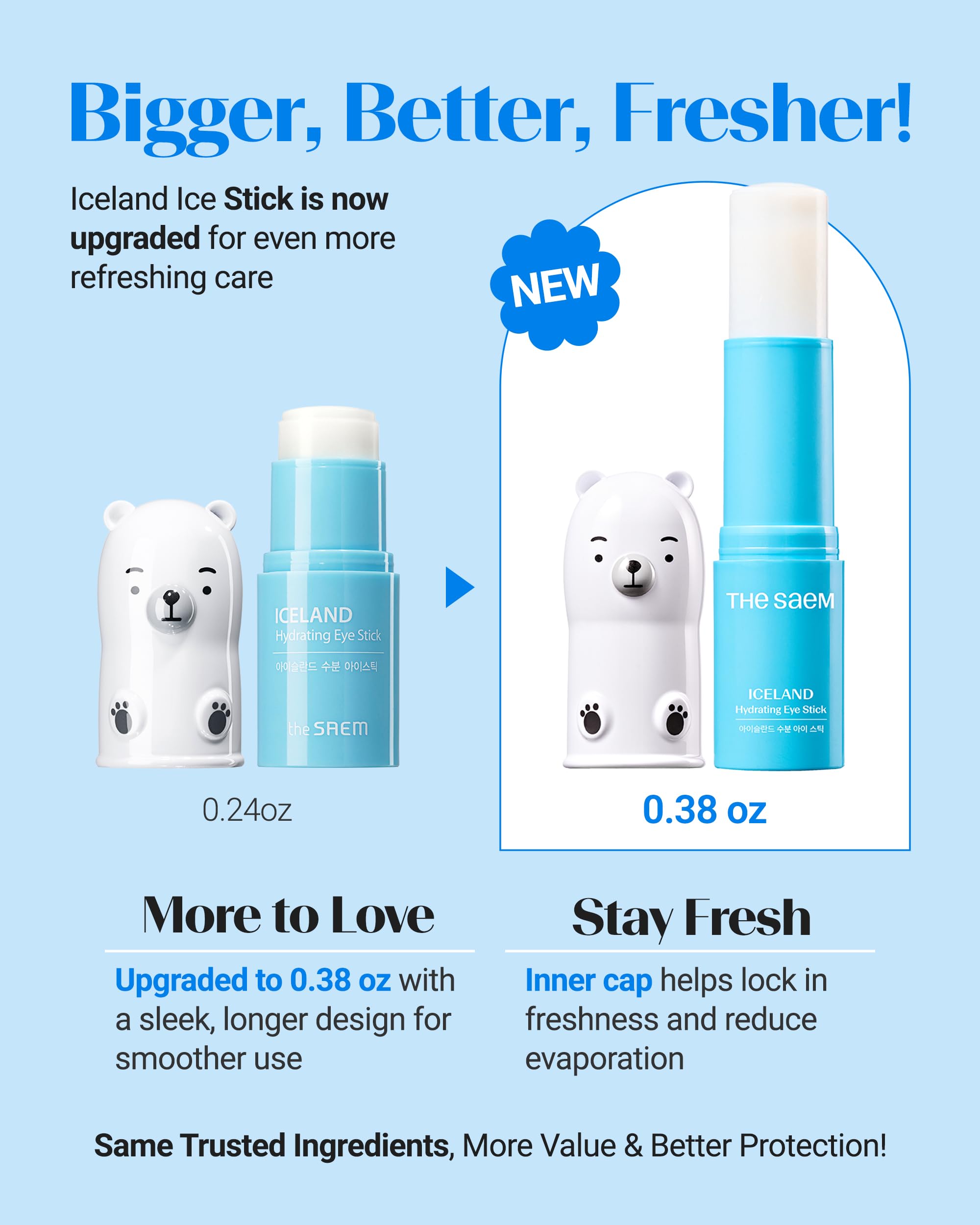 THESAEM cooling eye stick open packaging showing the light blue moisturizing balm
