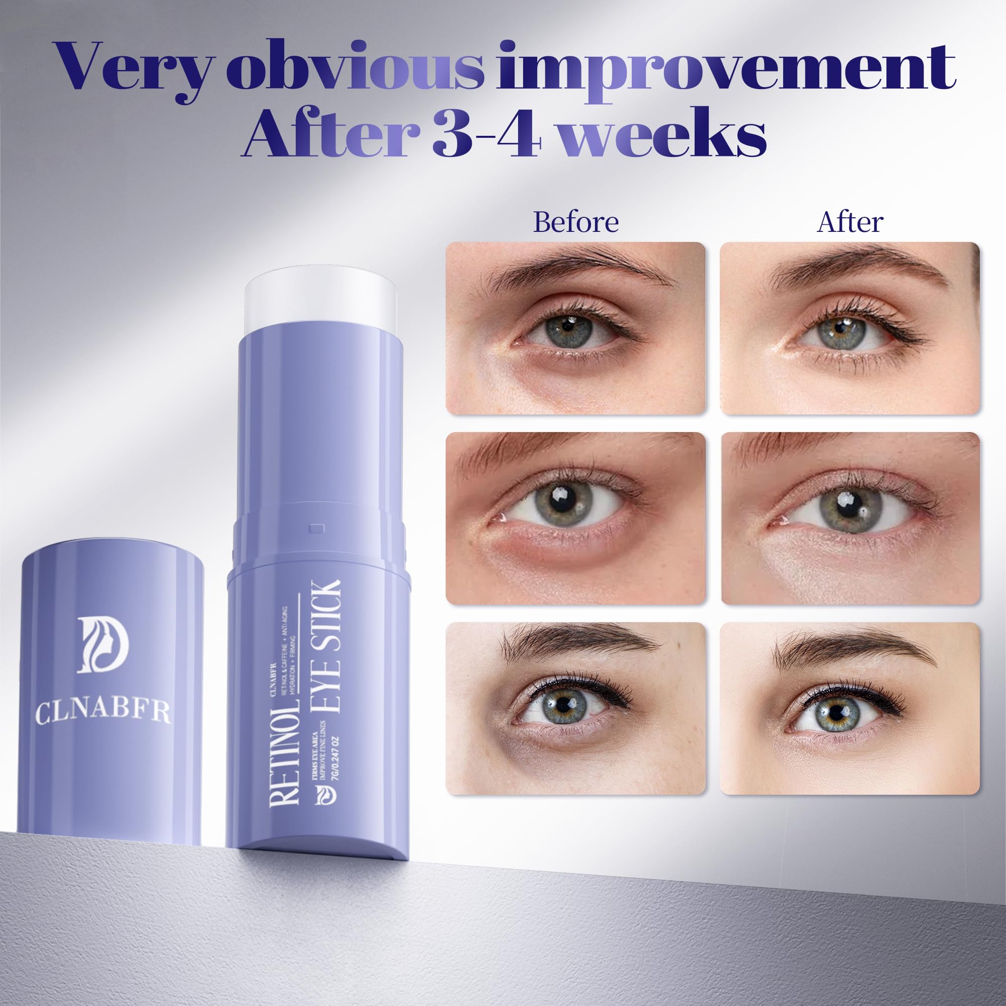 Gleaming packaging of caffeine eye stick for firming delicate skin