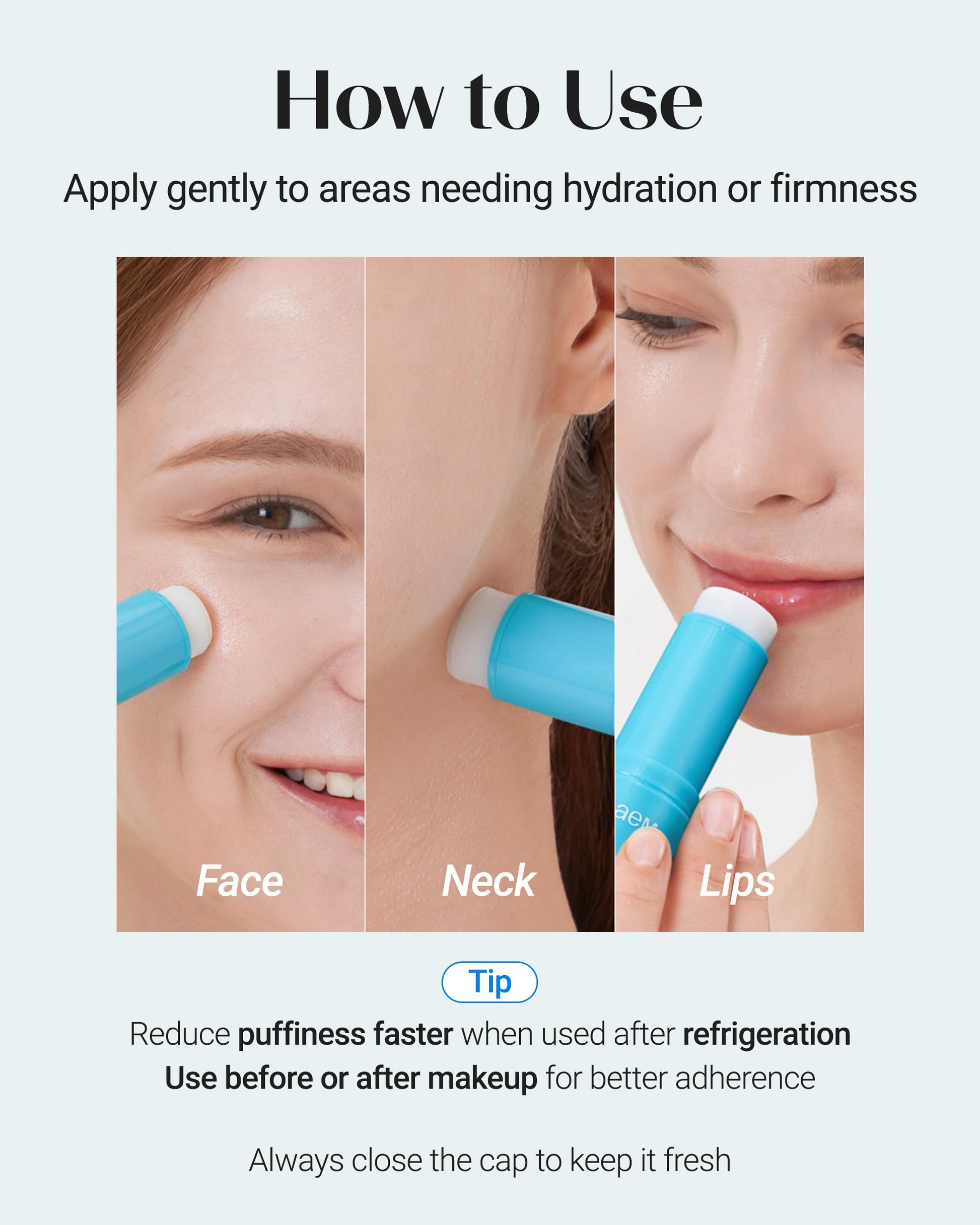 THESAEM aqua scent under eye cooling stick packaging details