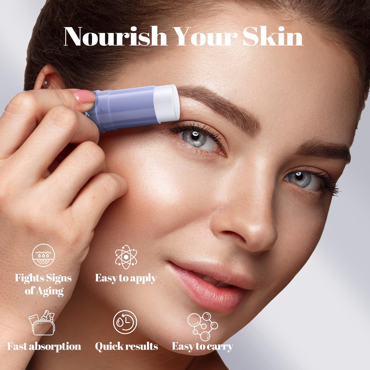 Skincare routine display showcasing the URMAX retinol eye cream stick