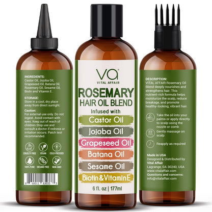 Vital Affair Rosemary oil blend nozzle applicator bottle for scalp treatment