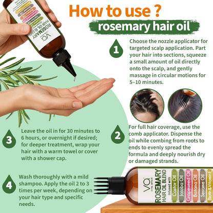 USA imported Vital Affair rosemary castor oil premium packaging texture