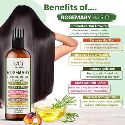 Vital Affair biotin and vitamin E infused hair oil application view