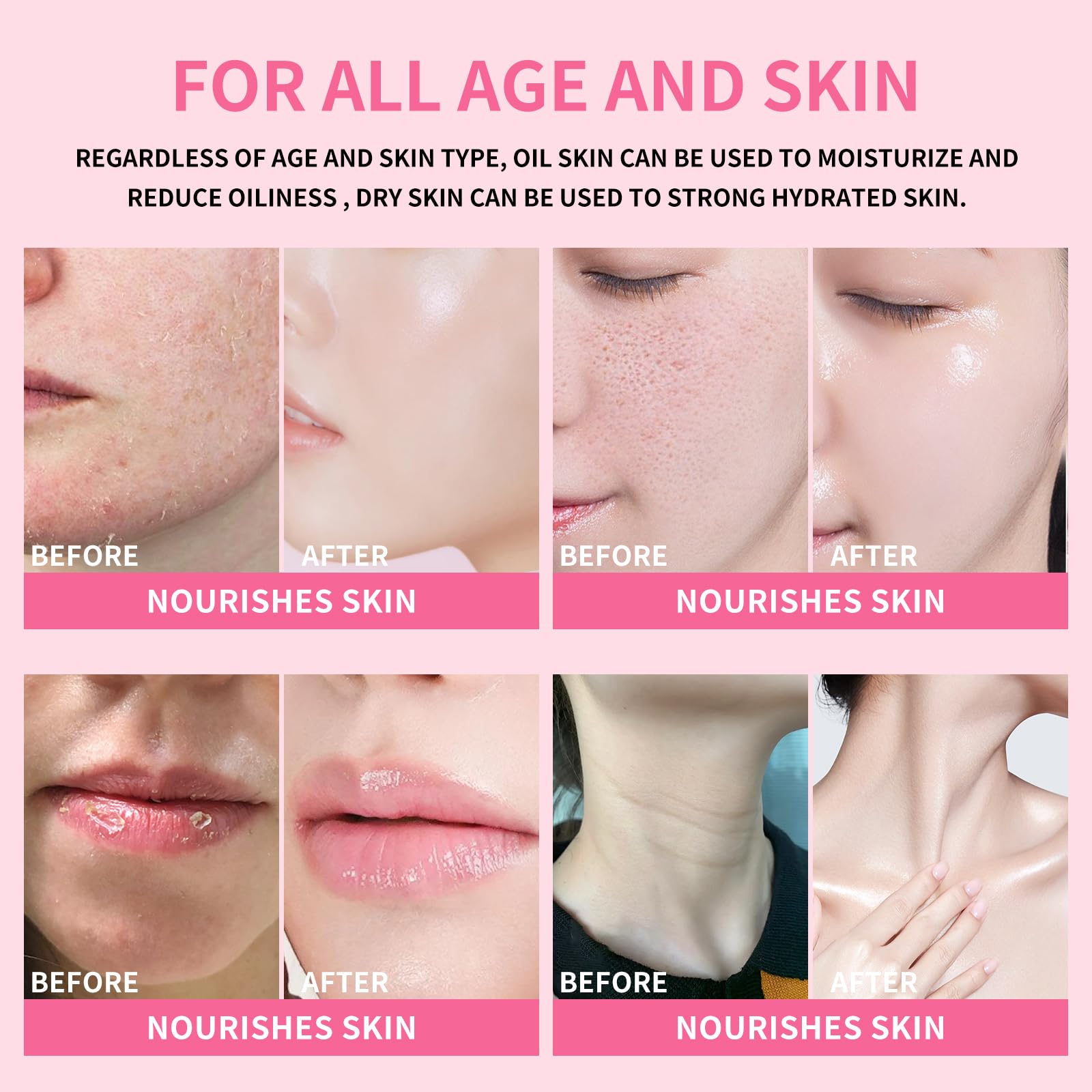 Compact anti-aging balm stick alongside natural jojoba oil ingredients emphasizing its plant-based hydrating formula.