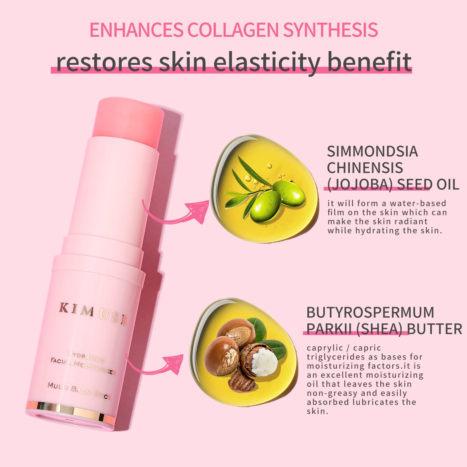 Close-up of the travel-friendly facial moisturizer stick displaying the brand name and sleek cruelty-free packaging.