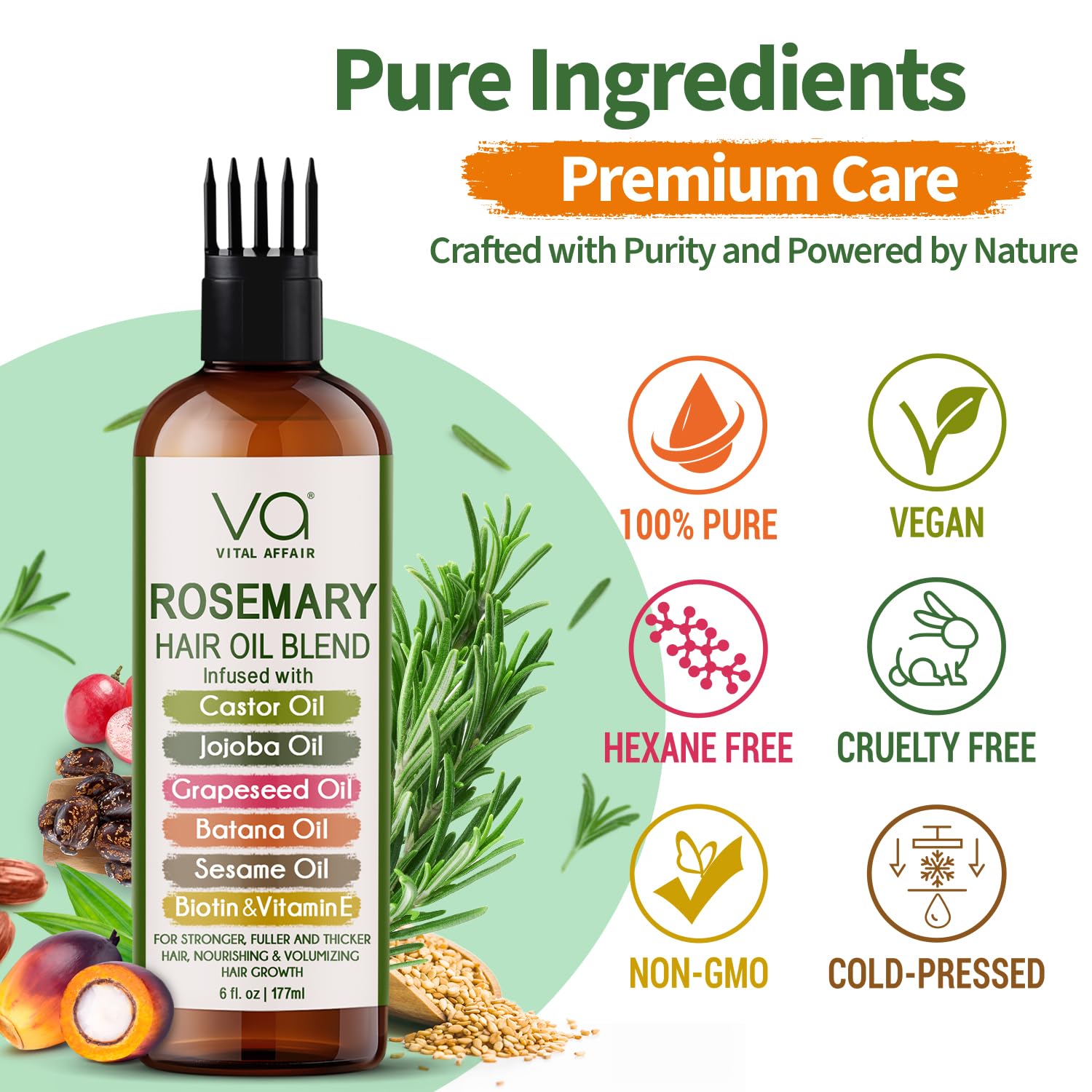 Vital Affair rosemary oil for hair thinning and scalp care
