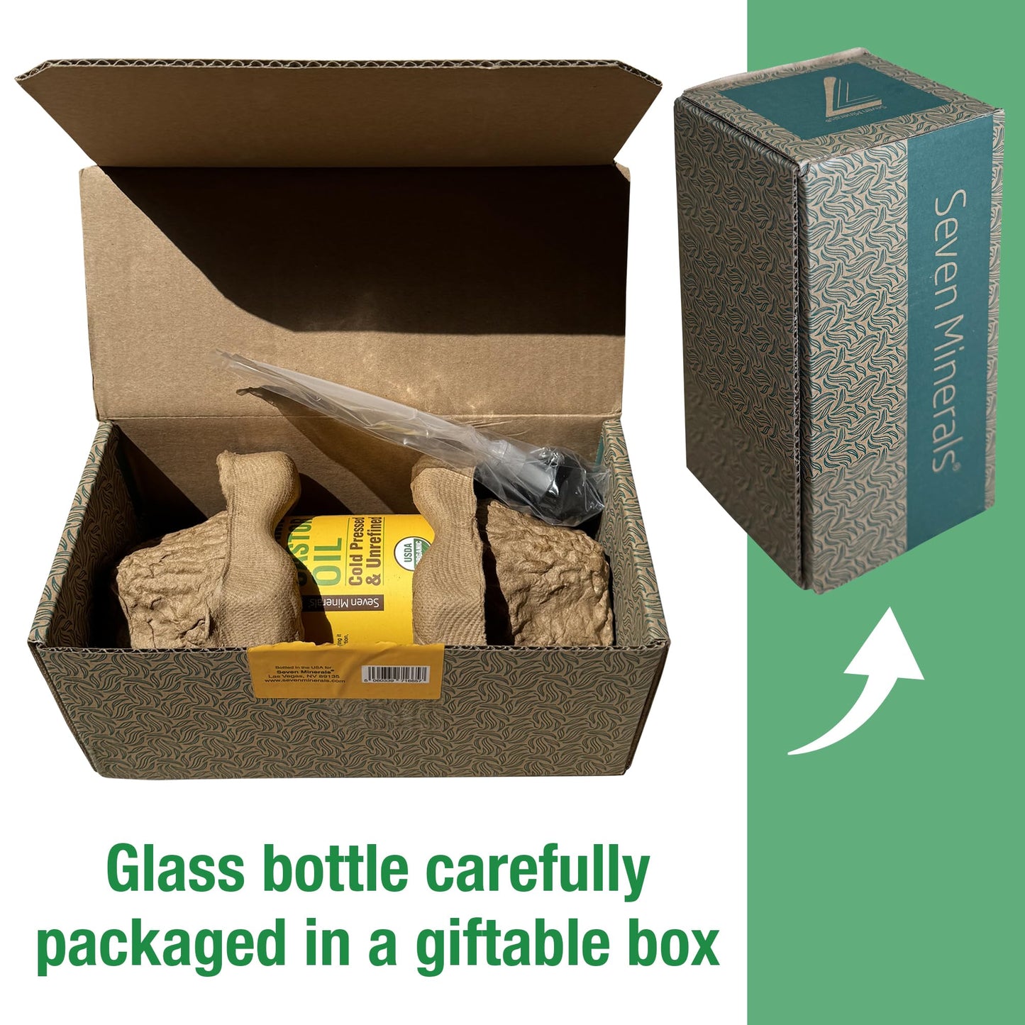 Premium glass bottle castor oil for holistic skin hydration and joint care routines.