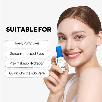 ROUND LAB birch sap infused cooling multi-balm applied to the forehead and neck areas