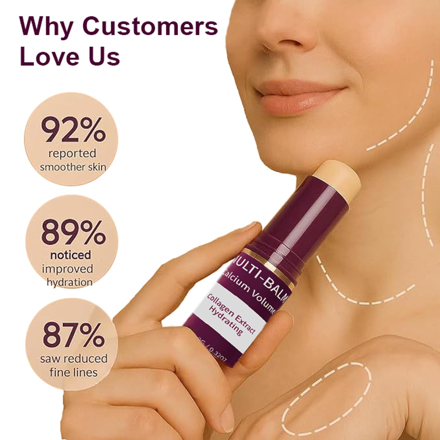 Close up of the firming calcium volume multi balm formula texture for forty eight hour hydration