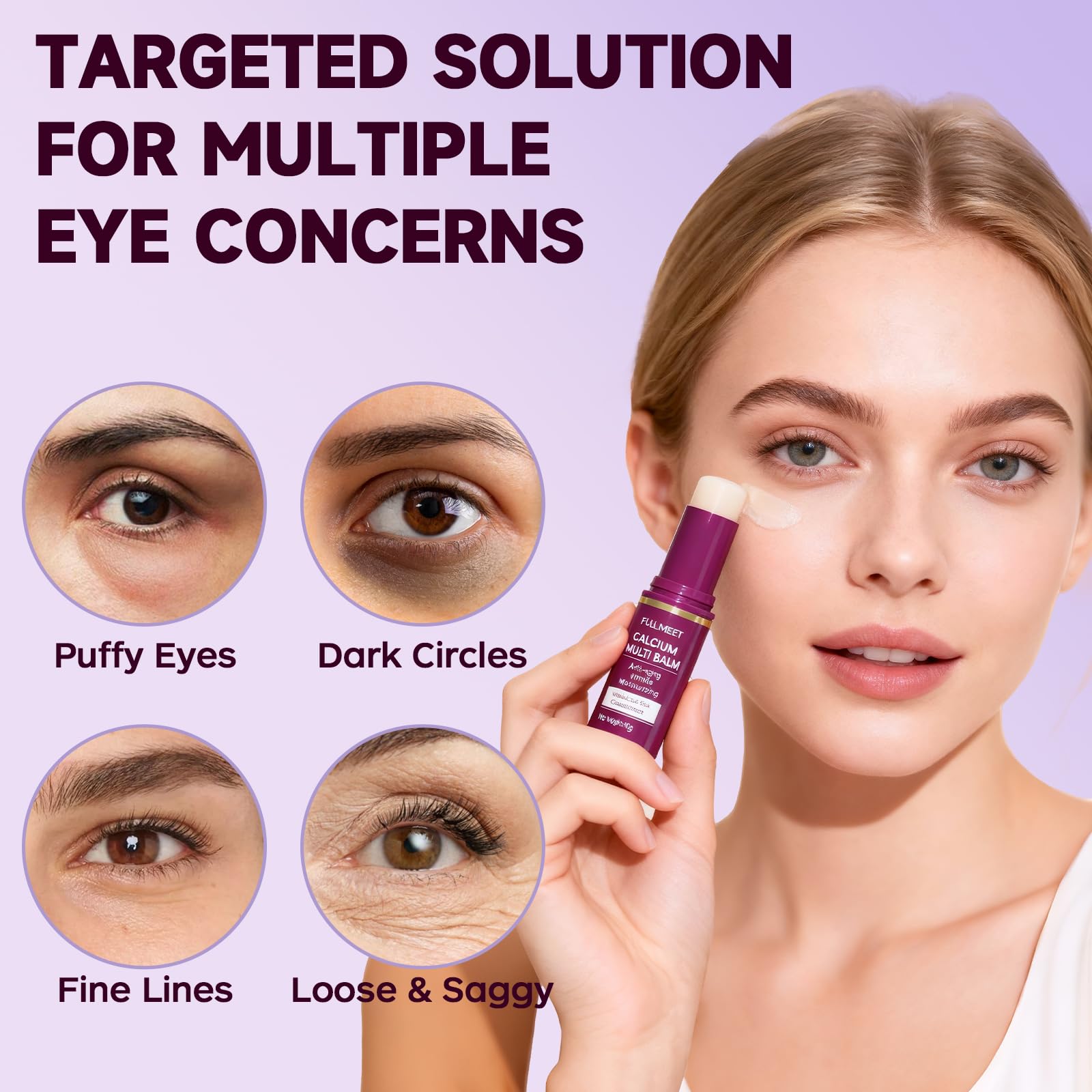 Mzzsveuy anti-aging volume stick showing the smooth purple and white packaging design