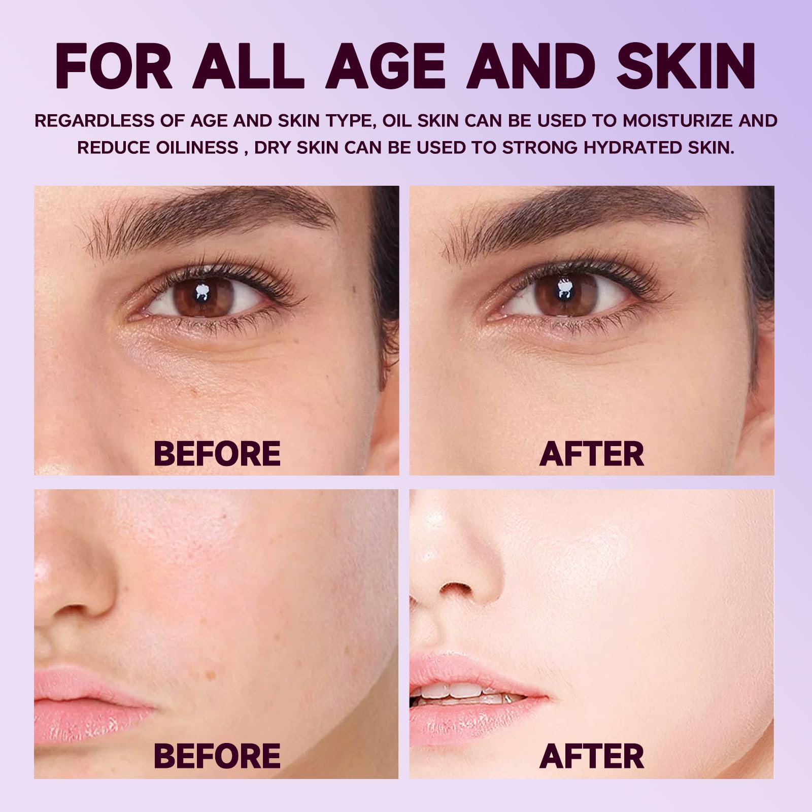 Under-eye hydration stick demonstrating skin plumping and lifting benefits on face