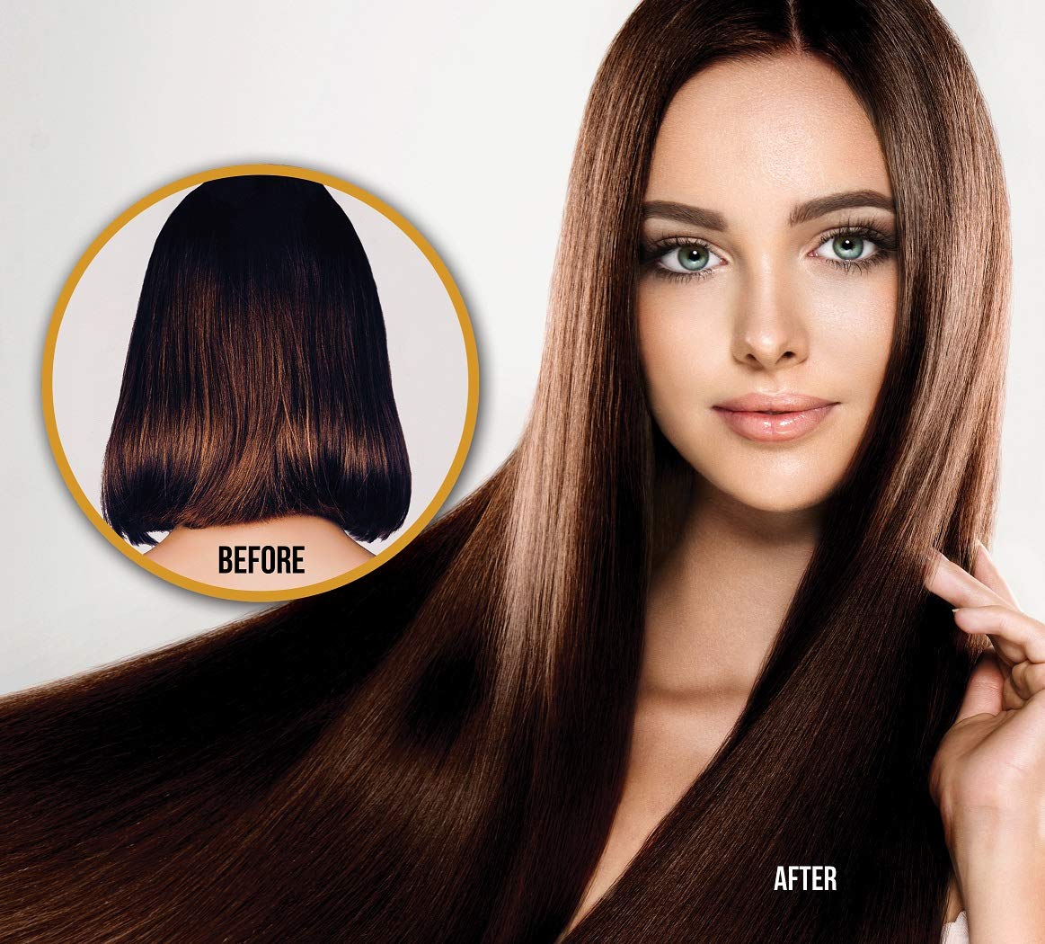 Side view of Difeel premium hair oil with biotin emphasizing scalp health and hair regrowth.