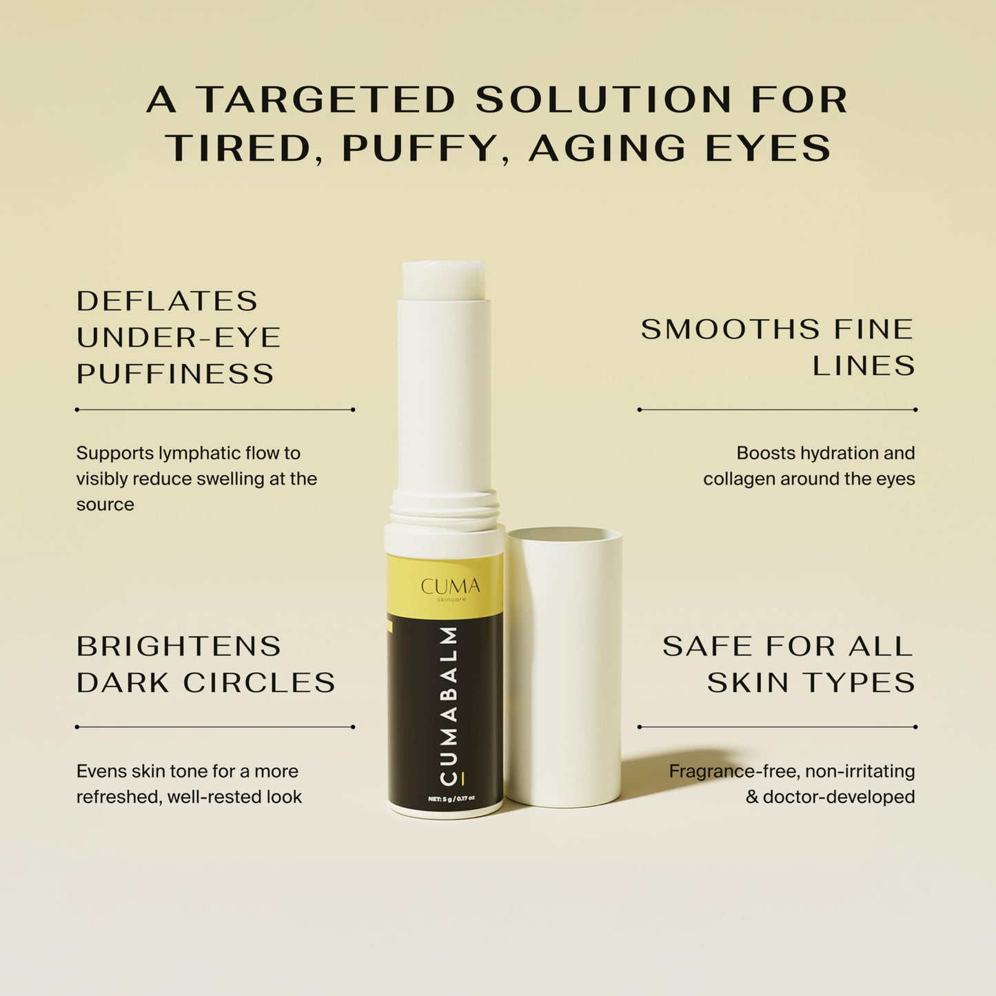 CumaBalm packaging showing turmeric and retinol ingredients list